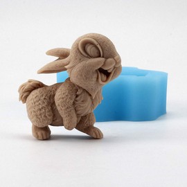 Fewo Rabbit Silicone Soap Mold - Brown, 3.1 * 2.0 inches - Food Grade, Non-Stick, Heat Resistant, Microwave & Dishwasher Safe - Great for Soap, Candle, Resin & More