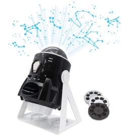Lexibook Speaking 2-in-1 Constellations and Images Planetarium Projector, 24 images to discover space, 2 constellation domes, STEM, Black/White, NLJ181i3
