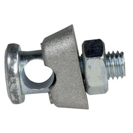 as - Schwabe Earth Terminal M10 - Connection Clamp for Round Conductors up to Diameter 10 mm - Ground Clamp - Earth Clamp - For Ground Rod Ground Ground Cruiser - Made in Germany - Silver, 20117