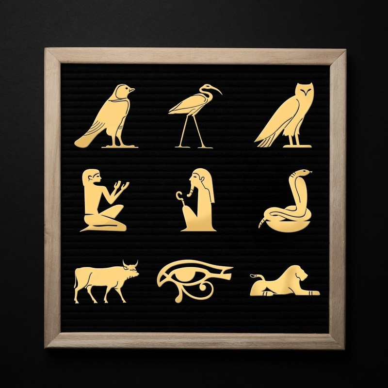 OLYCRAFT Golden Metal Stickers - Egyptian Writing, Sphinx Eagle Energy