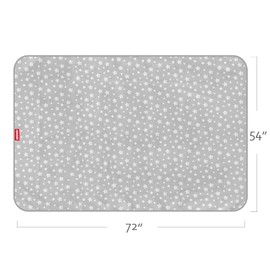 Large Splat Mat 54x72 Inches Extra Large Waterproof Mat Anti-Slip Bottom, Baby Art Playtime Mat for Craft/Mealtime on Table or Floor, Washable Portable Picnic Mat, Grey Star 4.5x6 Ft