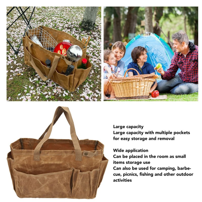 Fockety Garden Tool Bag, Canvas Tool Bag Large Waterproof Garden