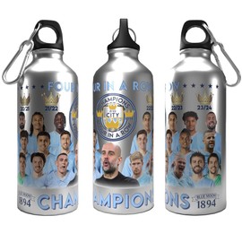 Partisan City League Champions 23/24 Team 2-Lid Aluminium Bottle Silver 600ml