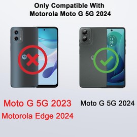 LeYi for Moto-G-5G-2024 Case: 【𝐍𝐨𝐭 𝐅𝐢𝐭 𝐒𝐭𝐲𝐥𝐮𝐬 𝟓𝐆 𝟐𝟎𝟐𝟒】 with 2Pcs Tempered Glass Screen Protector, Liquid Silicone Cover Slim Soft Cellphone Funda para for Moto G 5G 2024, Black
