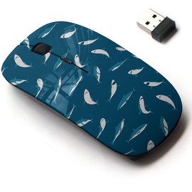 CJCBROES 2.4G Wireless Mouse with Cute Pattern Design for All Laptops and Desktops with Nano Receiver - Shark Ocean Animal