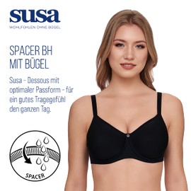 Susa Women's Catania Bra, Black, 34A
