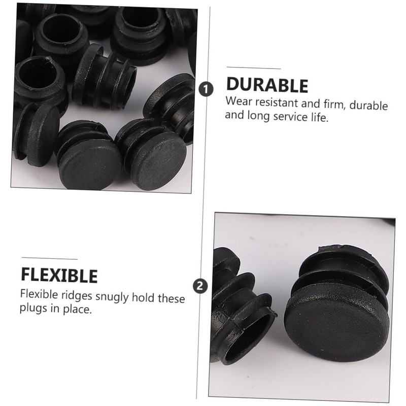 BIUDECO 50pcs Round Plastic Tubing Plugs End Caps for Chair