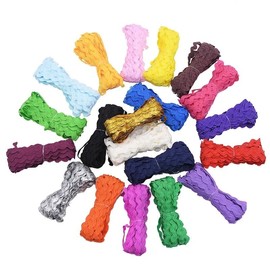 Rockreyoa 5 mm x 25n/Roll Rick Rack Trim Ribbon Zigzag Braiding Trim Ribbon Wavy Ribbon for Making Sewing Gift Packaging Home Birthday 26#Orange-2 5 mm x 25 m Bundle