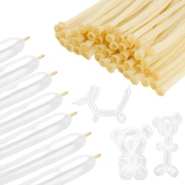 Moguri Pack of 30 Transparent Modelling Balloons, Long 260 mm Balloons for Shaping Animal Figures and Decoration, Ideal for Birthday Parties, Weddings and Parties, Stretchy Balloons