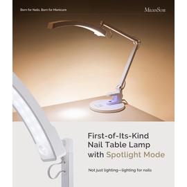 MelodySusie LED Manicure Table Lamp for Nail Techs, S-Pro29G Professional Nail Desk Light with Magnetic UV Curing Lamp, Adjustable Arm, Dimmable Brightness & 3 Color Temps for Gel Nails & Nail Art