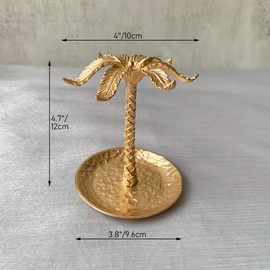 Metal Ring Dish Holder for Jewelry, Coconut Tree Jewelry Dish Ring Holder, Trinket Dish Jewelry Organizer for Dresser Christmas Mothers Day Birthday Wedding Gifts
