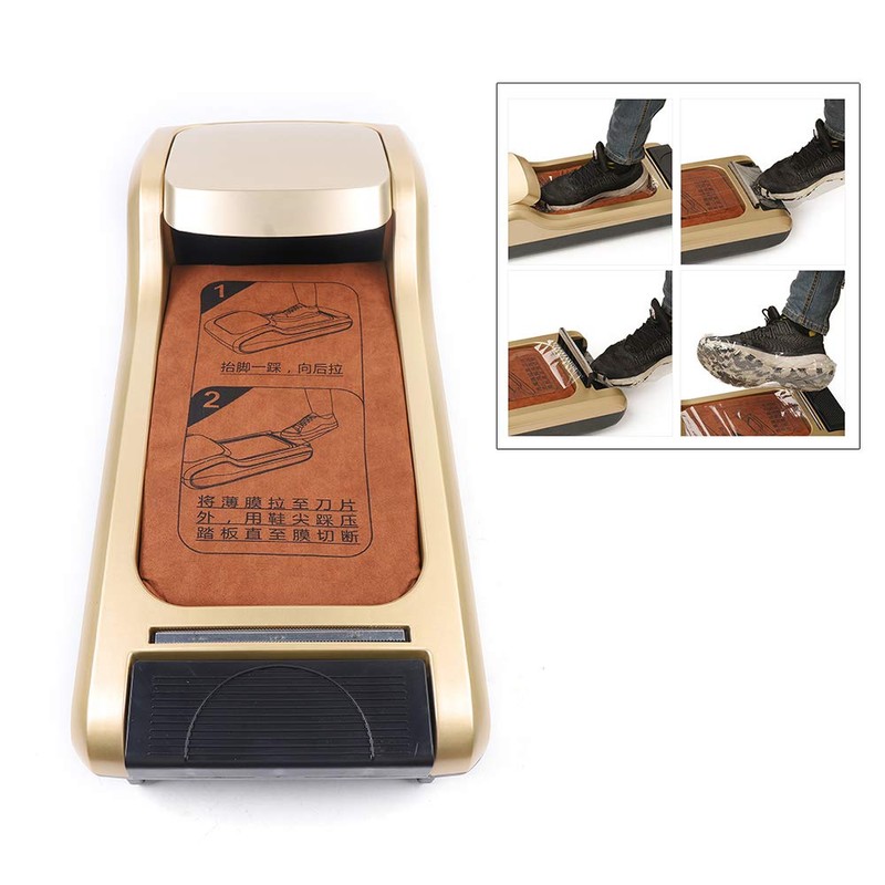 Miumaeov Shoe Cover Machine Gold, Automatic Shoe Cover Dispenser, Smart