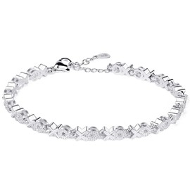 Pulseras de plata 925 para mujer, Brazalete Elegante Joyeria para mujer, Pulseras de amistad pareja ajustable, Regalos Aniversarios cumpleaños para el Día de Madre para mamá, esposa, novias
