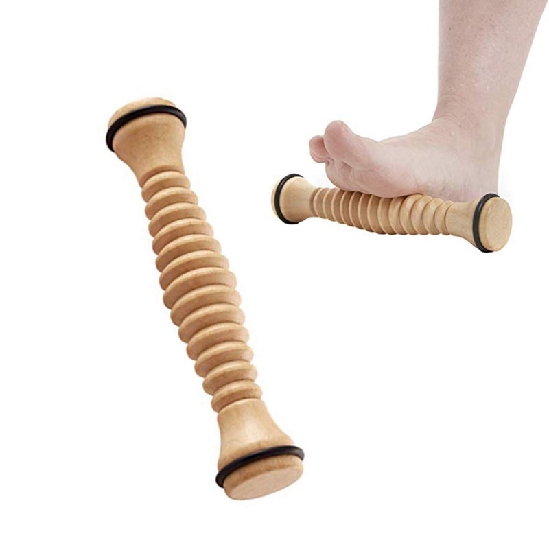 Exceart Plantar Roller Wooden Foot Roller Massager Plantar Relief Wood