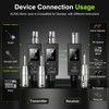 Riworal Wireless XLR Transmitter and Receiver Rechargeable Mic Adapter UHF