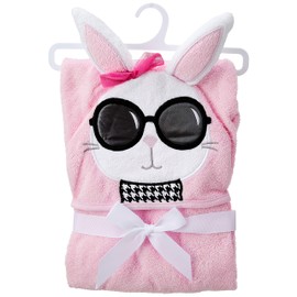 Hudson Baby Animal Face Hooded Towel, Chic Bunny, One Size
