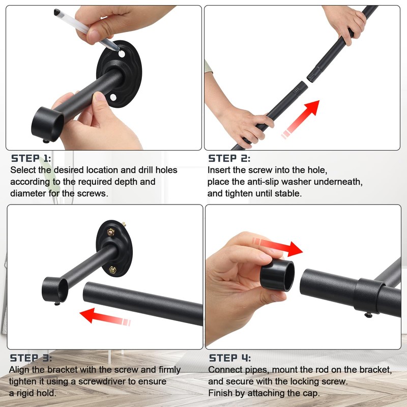 Ihomepark Plant Hanging Rod 59”, Plant Rod for Hanging Plants