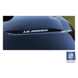 EmblemsPlus Chevy Silverado Silver 3.0L DURAMAX Hood Lettering Decals 2019-2025 Set of 2