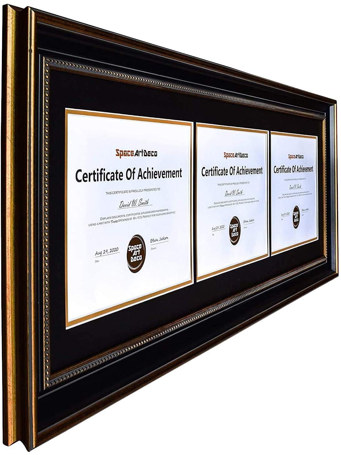 4-Pack Diploma & Certificate Frames – 8.5x11 Inch, Solid Wood & Glass, Modern Style, Brown-216774