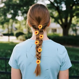 6 PCS Sunflower Hair Clips Barrettes for Women Girls Daisy Alligator Hair Clip for Kids Beach Summer Hair Pins Wedding Party Hair Accessories for Bride