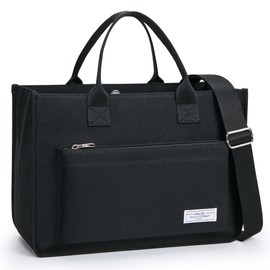 Canvas Tote Bag for Women Shoulder & Crossbody Handbag with Multi Pockets Zipper Ideal for Work Office Travel & Daily Use