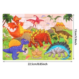 6 Puzzles Wooden Jigsaw Puzzles Set for Kids Age 4-8 Year Old 30 Piece Colorful Wooden Puzzles for Toddler Children Learning Educational Puzzles Toys for Boys and Girls (Animal Theme)