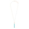 RIAH FASHION Bohemian Natural Stone Geometric Pendant Long Necklace -