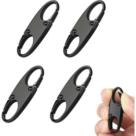 Zipper Clips Anti Theft Double Opening Zipper Pull Replacement Removable Zipper Connector Zipper Lock Black 4pcs