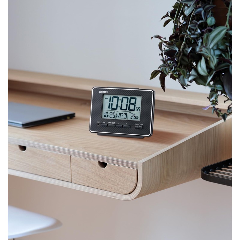 SEIKO Easton Digital Everything Alarm Clock, Black