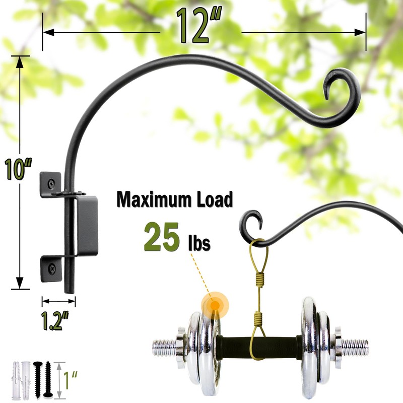 Lifyzoon Swivel Bird Feeder Hanger Hook: 2Packs 12Inch Swivel Hanging