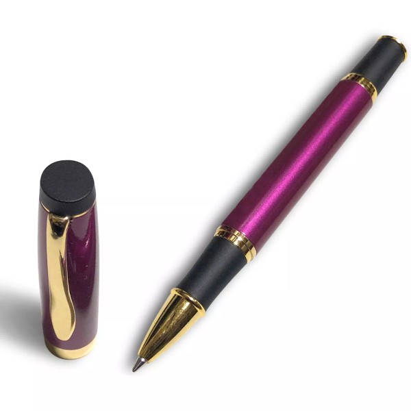 Lanier Pens Gripper Rollerball Pen - Purple Gloss with Anti