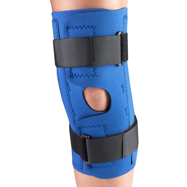 OTC Knee Stabilizer Wrap, Spiral Stays, Neoprene, Blue, Large