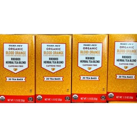 Trader Joe's 4 BOXES TRADER JOE'S BLOOD ORANGE ROOIBOS HERBAL TEA 80-BAGS