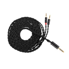 LINSOUL Tripowin Nova Over-Ear Headphone Cable, 4 Core Silver Foil/OCC Hybrid Upgrade Cable, 2M, Dual 3.5 to 4.4mm/3.5mm/XLR Connector, for Musicians & Audiophiles (4.4mm, Black)