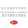 Beistle 53585-S Foil Mini Streamer Kit, 6" x 18', Silver
