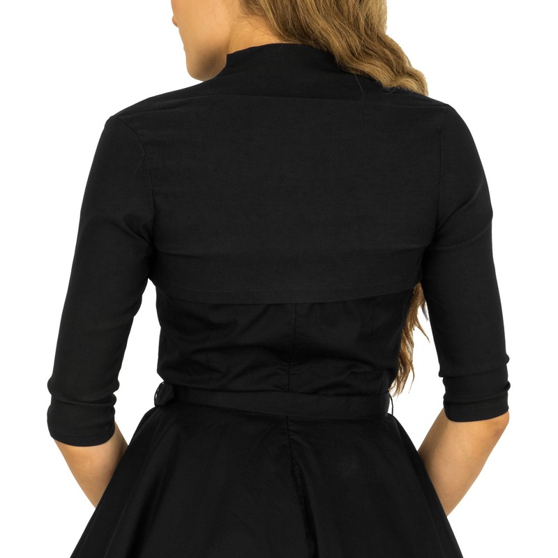 BlackButterfly Tailored 3/4 Sleeve Bolero (Black, S)