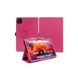 for alldocube iPlay 60 Pad Pro Android 14 12.1" Tablet Case,Folding Stand Protective Cover with Pencil Holder and Wrist Strap,Full Protection, Premium PU, Scratch Resistant(Rose Red)