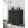 SONGMICS Dresser for Bedroom, Storage Organizer Unit with 10 Fabric