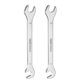 QUARKZMAN Pack of 2 Super Thin Ring Spanner 7 mm Metric Double Ring Spanner 30Cr13 Stainless Steel Quenching Polishing Wrench with 15° and 75° Angle Opening for Car