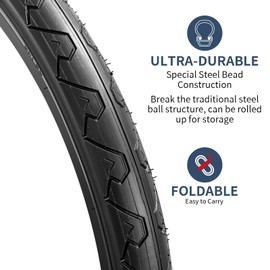 YUNSCM 2-PCS 26" Bike Tires 26x2.10/54-559 Compatible with Road Bike 26 x 2.1 26 * 2.10 Bicycle Tires(Y-909)