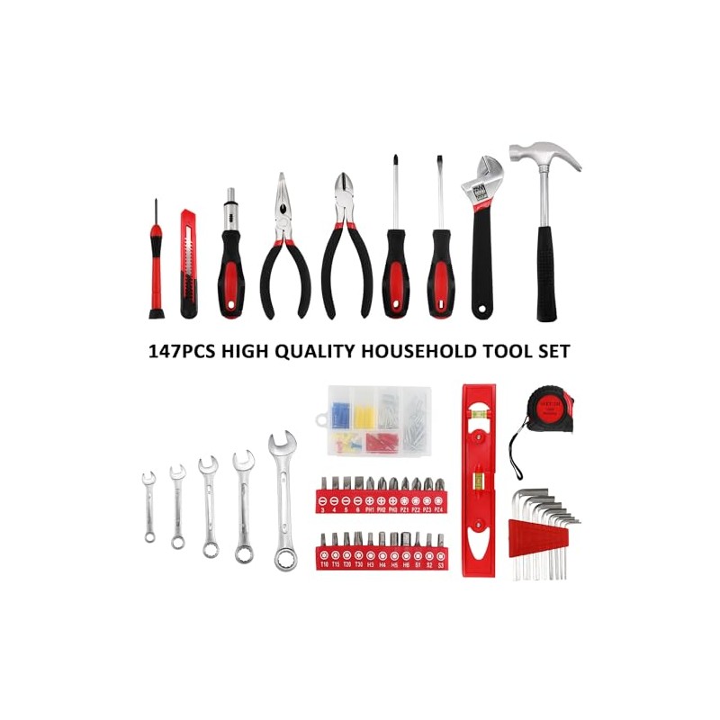 TLGREEN 147 Pieces Tool Set, Tool Kit for Home, Basic
