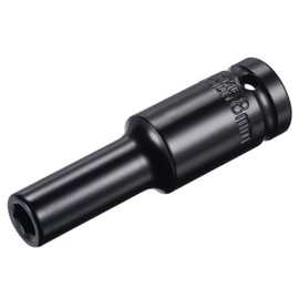 sourcing map 1/2" Drive by 8mm Deep Impact Socket, Heat-Treated CR-V Steel 3.15" Length, 6-Point Metric Sizes