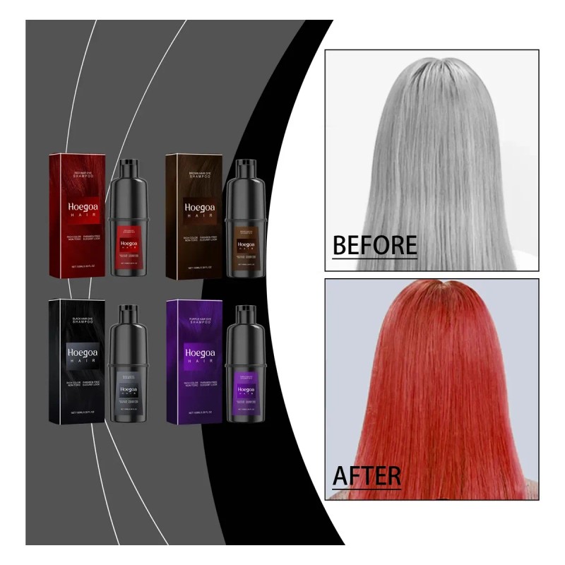 Shampoo Tinte Cabello Hoegoa Color Rojo 100ml
