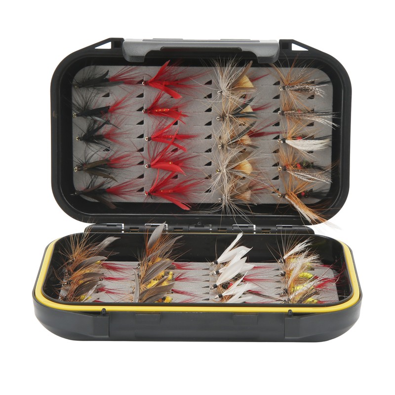 40Pcs Fly Fishing Flies Kit Stainless Steel with Box Lures