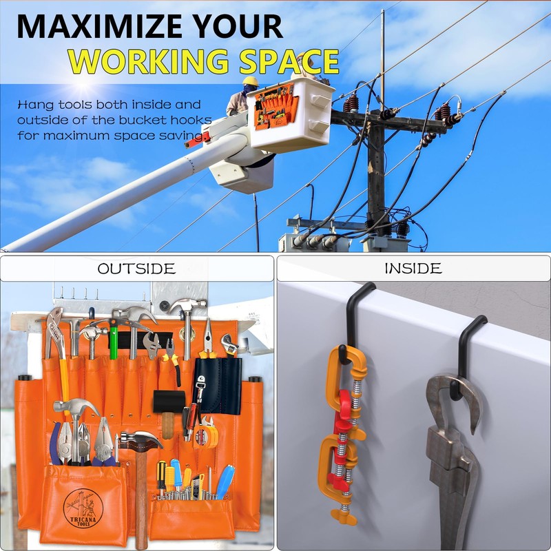 Lineman Tool Board, Aerial Apron w/Magnet, Bucket Truck Tools Organizer