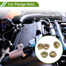 HOPESPANNER 5 Pcs M6 Car Flange Nuts Carbon Steel Concave and Convex Hex Lock Flange Nuts Non-Slip Lock Flange Color Zinc for Car Motorcycle