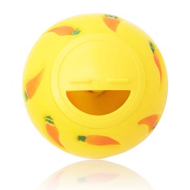 NON-SQUARE Treat Ball, Snack Ball for Rabbits, Guinea Pigs, Hamster, Bunny, Hedgehog and Other Small Pets. Rabbit Treats Ball Toys Give Your Pet More Fun and Health. (Yellow)