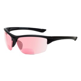 Calabria Sport 202BF FL-41 Pink Bifocal Safety Glasses +1.50 Black Fluorescent Light Sensitivity Migraine FL41 Photophobia