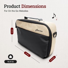 Harmo Pro Harmonica Carry Case - Harmonica Storage & Carrying Case With Shoulder Strap, Zippered Display Case for 14 Harmonicas including Seydel, Suzuki, Built-in Mic & Cable Pockets - Made in the USA
