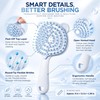 Bear-Shaped Self Cleaning Hair Brush, Curved Vented Design, Blue